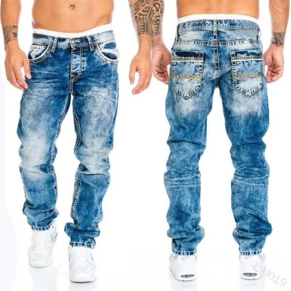 Straight Jeans Man Vintage Wash Denim pants Spring Summer Boyfriend baggy Jeans men Streetwear Cacual Designer Cowboy Trousers - Image 3