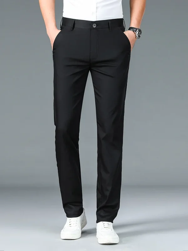 High Quality Luxury Straight Business Suit Pants Men Bamboo Fiber Designer Spring Summer Elegant Casual Long Formal Trouser Male - Image 4