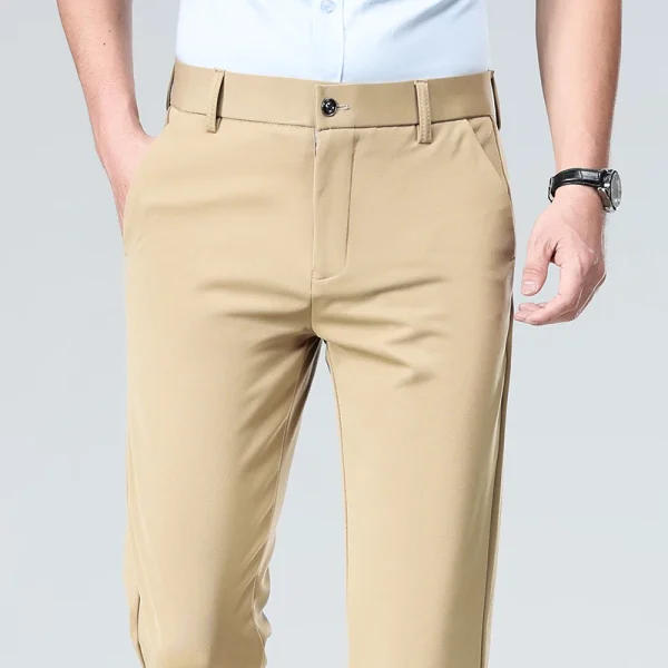 Men's Trousers Stretchy Classic Office Business Causal Pants Solid Color Spandex Suit Pants Formal Korean Japan Straight Pants - Image 4
