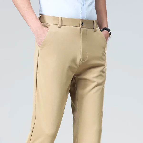 Men's Trousers Stretchy Classic Office Business Causal Pants Solid Color Spandex Suit Pants Formal Korean Japan Straight Pants - Image 5