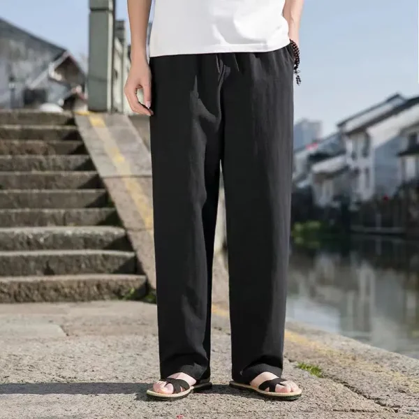 Male Plus Size Loose Pants Men Pants Summer Men's Cotton Big Sizes Wide Leg Linen Pant Oversized Jogger Trousers Large Size 5XL - Image 2