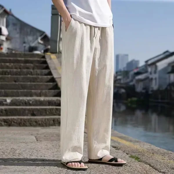Male Plus Size Loose Pants Men Pants Summer Men's Cotton Big Sizes Wide Leg Linen Pant Oversized Jogger Trousers Large Size 5XL - Image 5