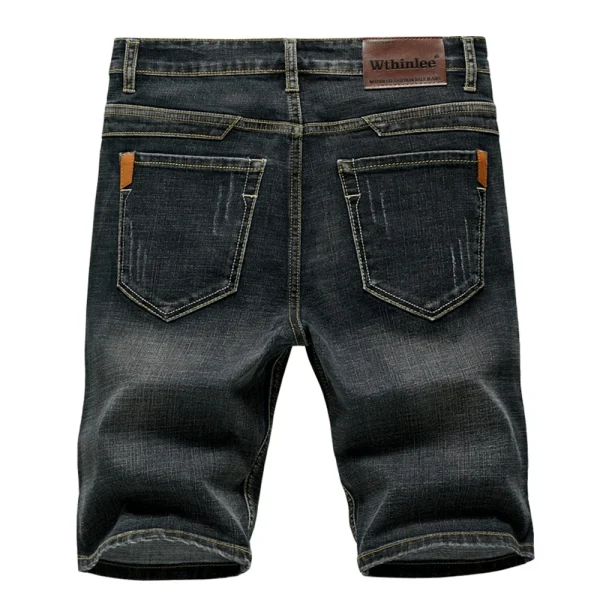 Summer Classic Shorts Jeans Men Denim Pants Straight Stretch Casual Cool Thin Knee Length Blue Fashion Brand Daily Trousers - Image 4
