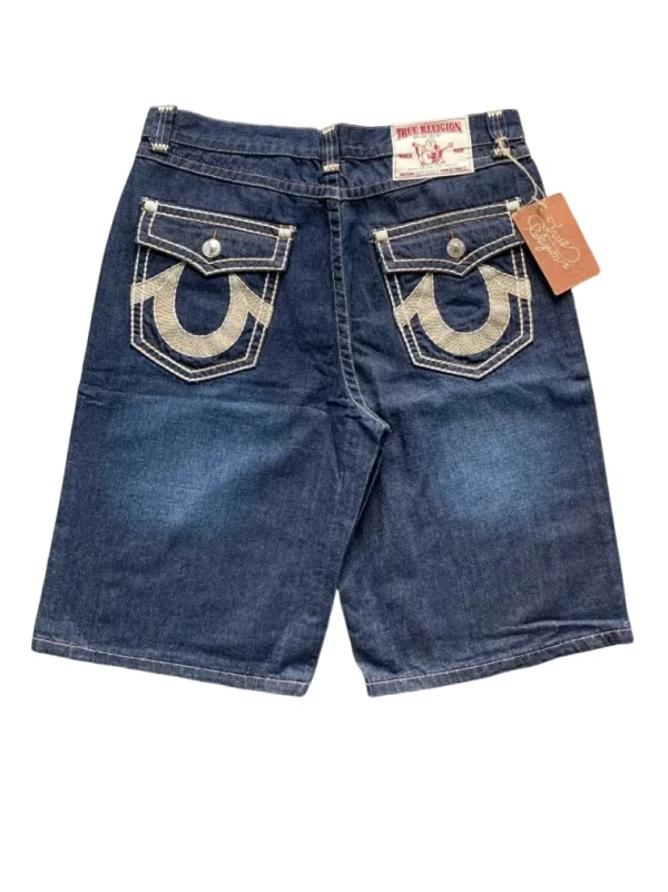 Harajuku Hip Hop Pocket Embroidery Retro Baggy Shorts American Retro Buddha Denim Shorts Y2K Men Women Low Waist Sports Shorts