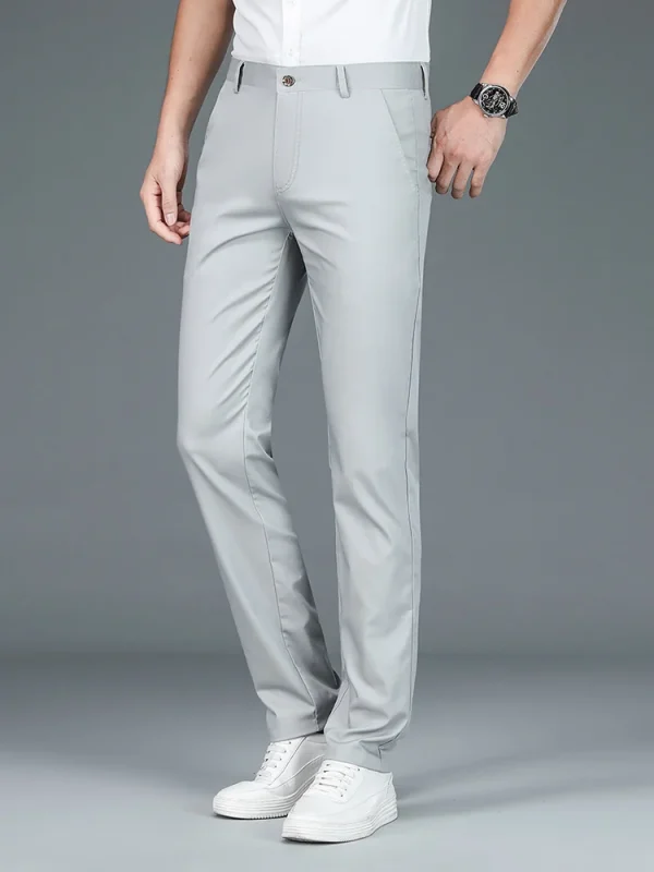 High Quality Luxury Straight Business Suit Pants Men Bamboo Fiber Designer Spring Summer Elegant Casual Long Formal Trouser Male - Image 6