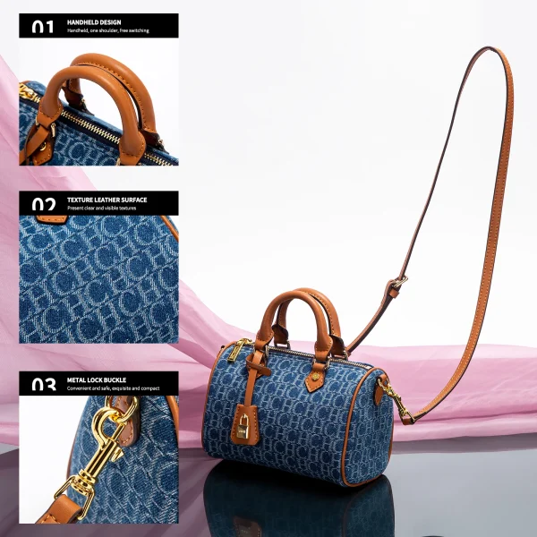 Women's Shoulder Bag 2025 New Cowboy Splicing Pillow Bag, Casual Party Women's Handbag - Image 4