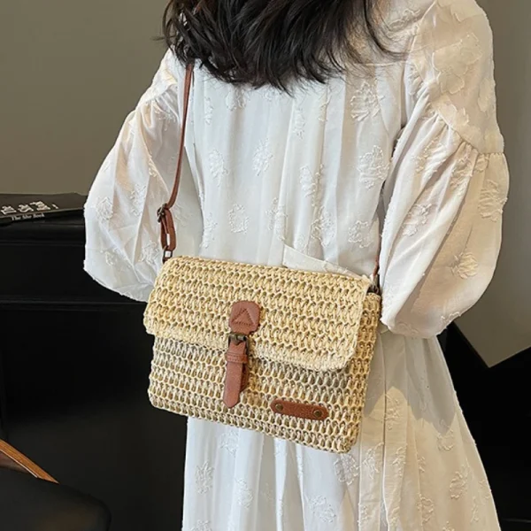 New Fashionable Straw Women's Bag, Trendy Vacation Casual Shoulder Crossbody Bag, Women's Versatile Stylish Straw Women's Bag - Image 3