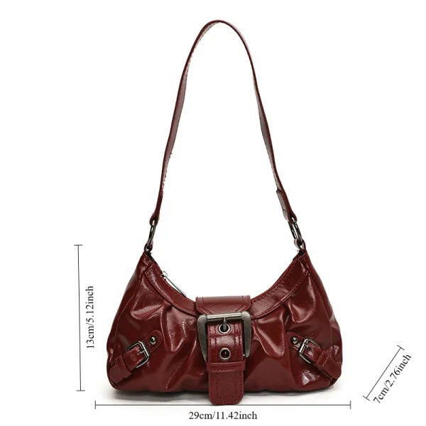 2025 Spring Hot Selling Maillard Style Retro Style Small Bag Spicy Girl Y2K Wasteland Style Vintage Leather Shoulder Armpit Bag - Image 6