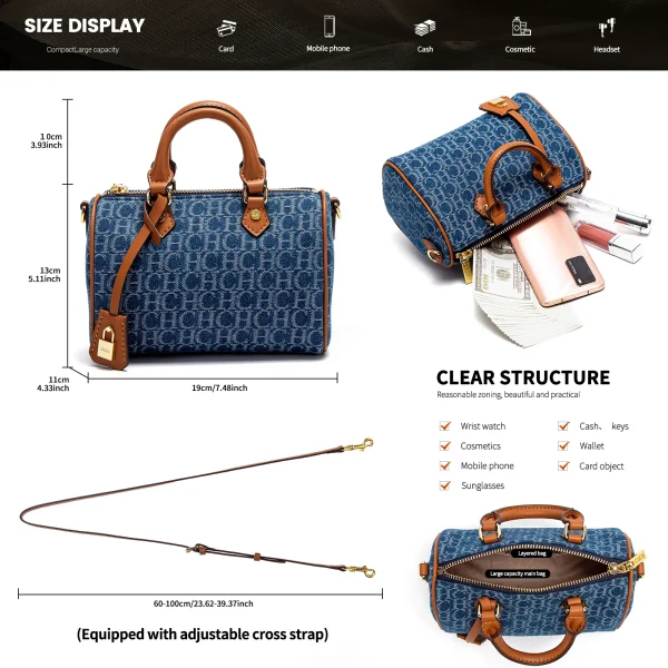 Women's Shoulder Bag 2025 New Cowboy Splicing Pillow Bag, Casual Party Women's Handbag - Image 3
