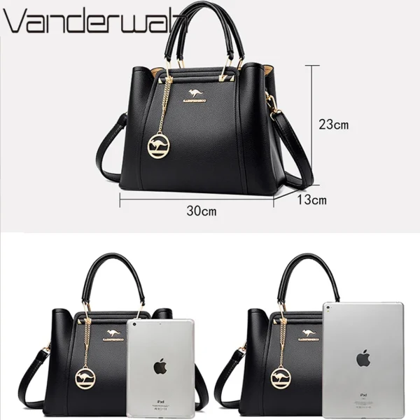2024 Luxury Women Designer 3 Layers Shoulder Crossbody Sac Ladies Large Capacity Leather Handbags Shopper Brand Messenger Totes - Image 5