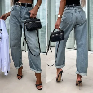 Women Street Hipster Casual Loose Women's Jeans Denim Pants Ankle Length Fashion High Waist