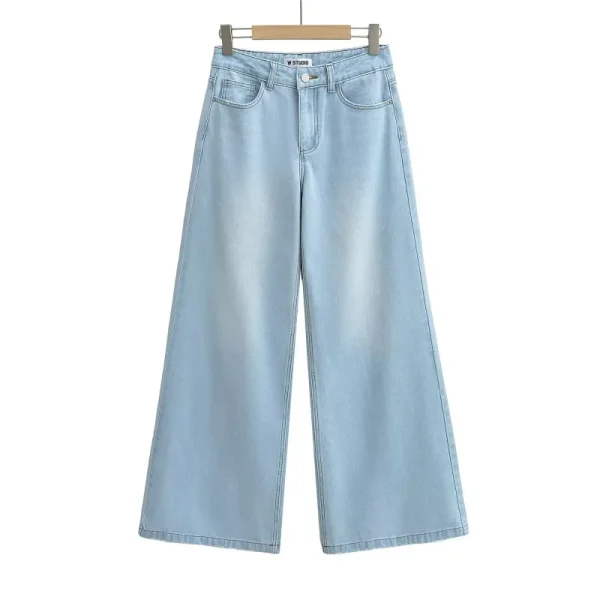 TRAFZR Women's Denim Pants Baggy Jeans Y2k Vintage Flared Wide New Low Waist Rise Oversize Pant Harajuku Fashion Woman Trousers - Image 2