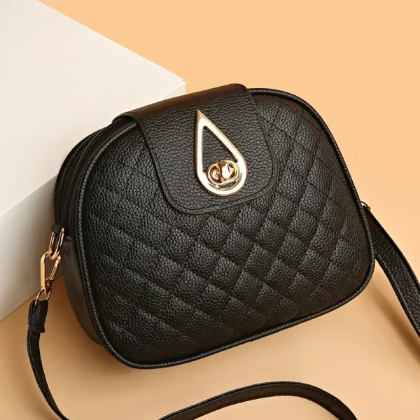 2025 New Fashion Small Square Messenger Bag Texture Lingge Versatile Korean Edition Three Layer Single Shoulder Crossbody Bag - Image 2