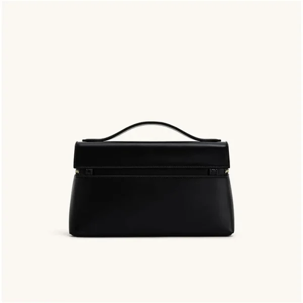 2025 Luxury Black Women's Commuter Handheld Lunch Box Bag, Leather Fashion Clothing Handheld Shoulder Bag - Image 2