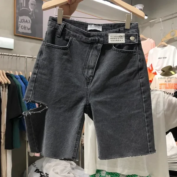 Women's Summer Plus Size 2022 New High-Waisted Slimming Straight-Leg Jeans Medium Thickness Lightweight Bleached Out Straight Pa - Image 2