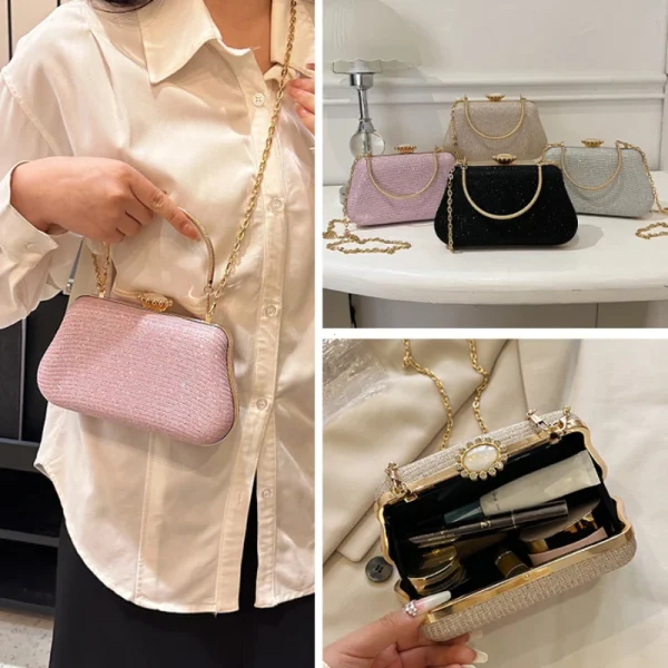 Luxury High Design Women Evening Bag Brand Party Banquet Glitter Bag for Ladies Wedding Clutch Handbag Shoulder Bag Chain Bolsas - Image 4