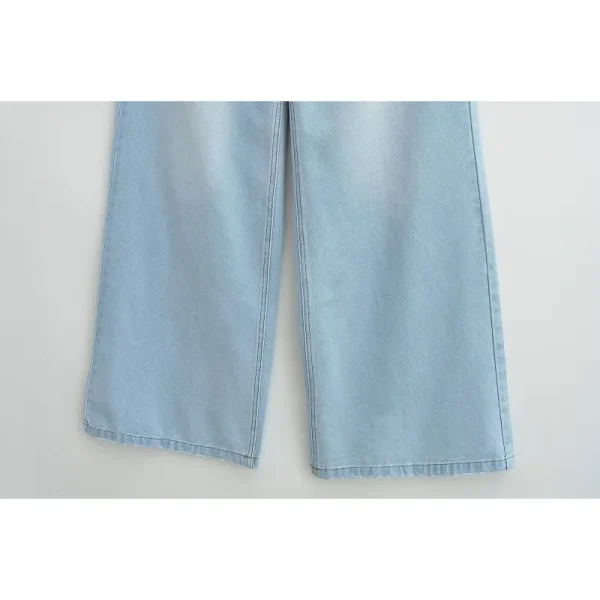 TRAFZR Women's Denim Pants Baggy Jeans Y2k Vintage Flared Wide New Low Waist Rise Oversize Pant Harajuku Fashion Woman Trousers - Image 4
