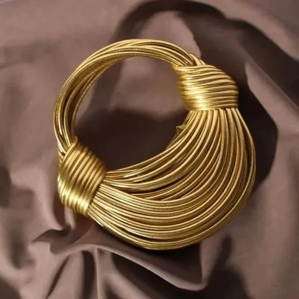 Hot Y2k Handbags For Women Gold Luxury Designer Brand Handwoven Noodle Bags Rope Knotted Pulled Hobo Silver Evening Clutch Chic - Image 2
