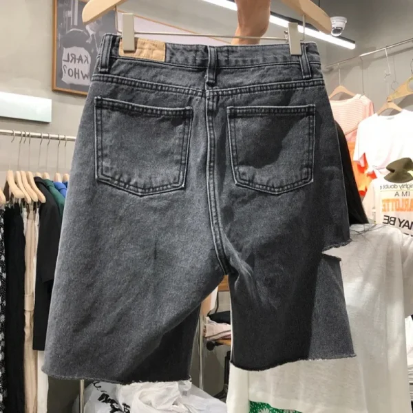 Women's Summer Plus Size 2022 New High-Waisted Slimming Straight-Leg Jeans Medium Thickness Lightweight Bleached Out Straight Pa - Image 3