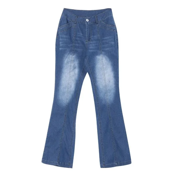 Women's Retro Washed Low Waisted Flared Jeans 2024 New Chic Casual Wide-leg Pants Female Sexy Denim Street Trousers Y2K Bottoms - Image 5