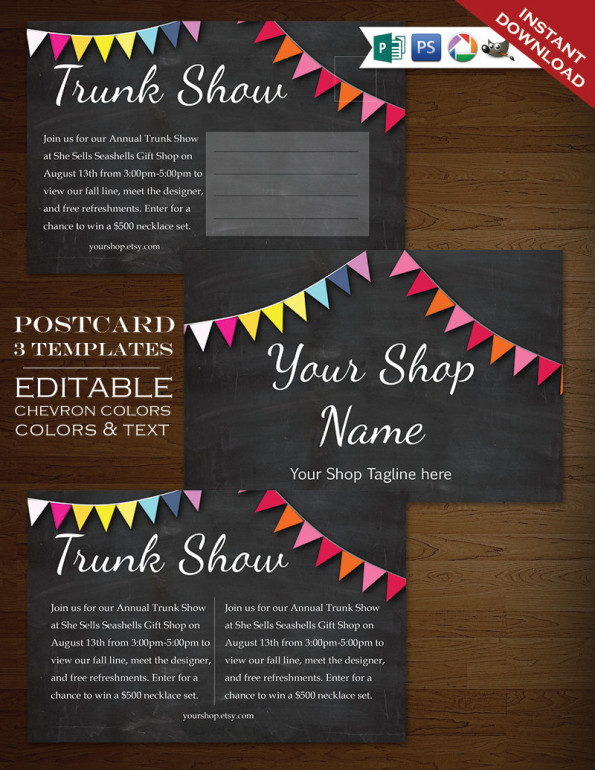 postcard template chalkboard rainbow