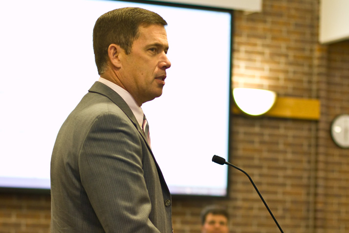 Shawnee Mission Superintendent Jim Hinson told the Prairie Village City Council that SM East's feeder pattern was unlikely to change as suggested in one scenario in a demographer's report.