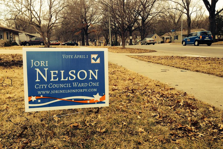 Prairie Village Ward 1 City Council candidate Jori Nelson says dozens of her signs disappeared Saturday night. Police say there are no witnesses at this point for the alleged theft of 150 signs.
