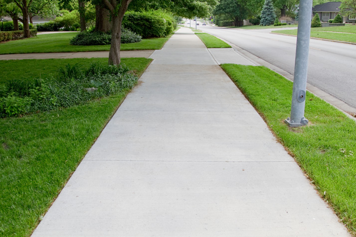 The eight-foot-wide trail along Somerset from Franklin Park to Corinth Square is just one of two short trail sections that have been built in Prairie Village.