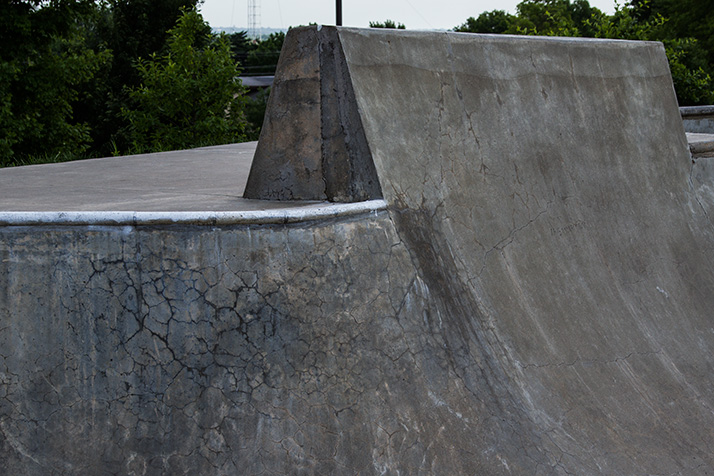 Cracks in the concrete at the Prairie Village skate park are consistent with the alkali-silica reaction.