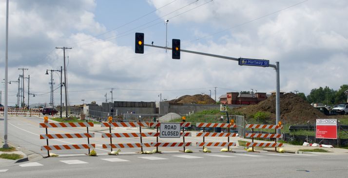 Broadmoor south of Martway is closed for a construction project.
