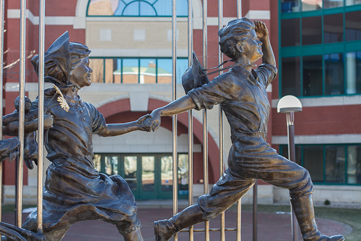 A statue outside the Johnson County government headquarters in Olathe.