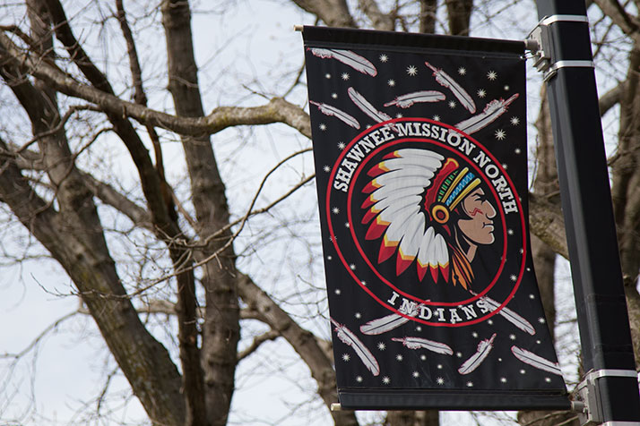 SM North's mascot is a Shawnee Indian in traditional garb.