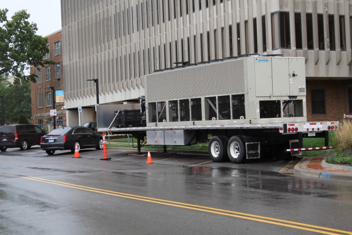 Johnson County is paying $5,000 per week to rent this chiller to replace a broken one at the courthouse.