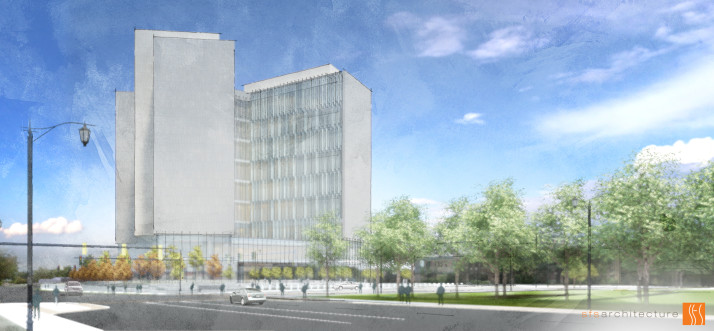 Artist rendering of what the proposed new Johnson County Courthouse could look like.