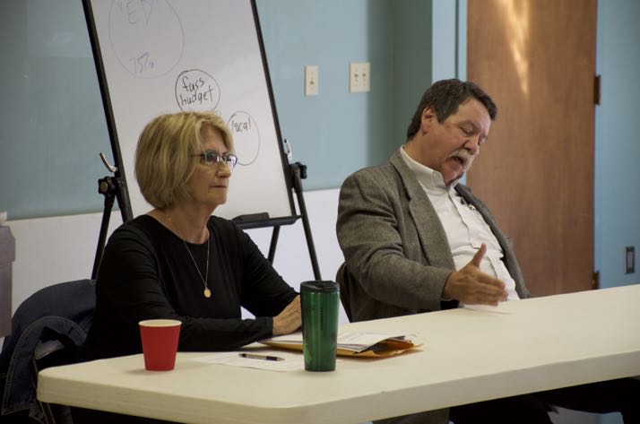 Chris Cindric and Steve Roberts appeared at the forum Saturday morning. Photo by Eric Blom
