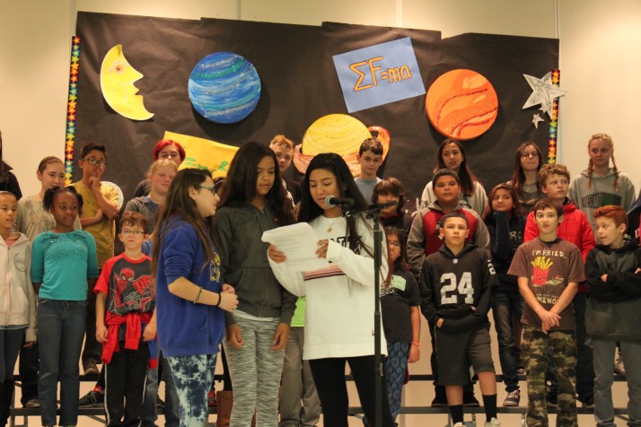 The Roesland Elementary sixth graders composed their own rap lyrics for "The Physics of Flight" musical.