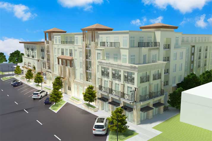 A rendering of the project looking east along Johnson Drive.