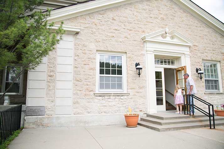 The original Old Mission building is now part of the church's day care operation.