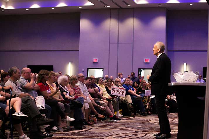 Sen. Jerry Moran at a Johnson County town hall last month.
