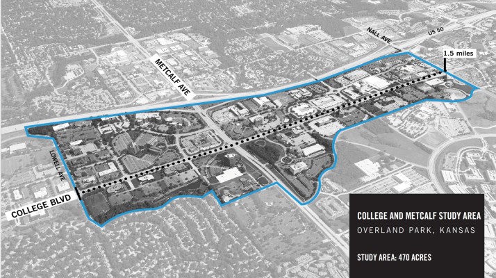 An overhead view of the corridor study area.
