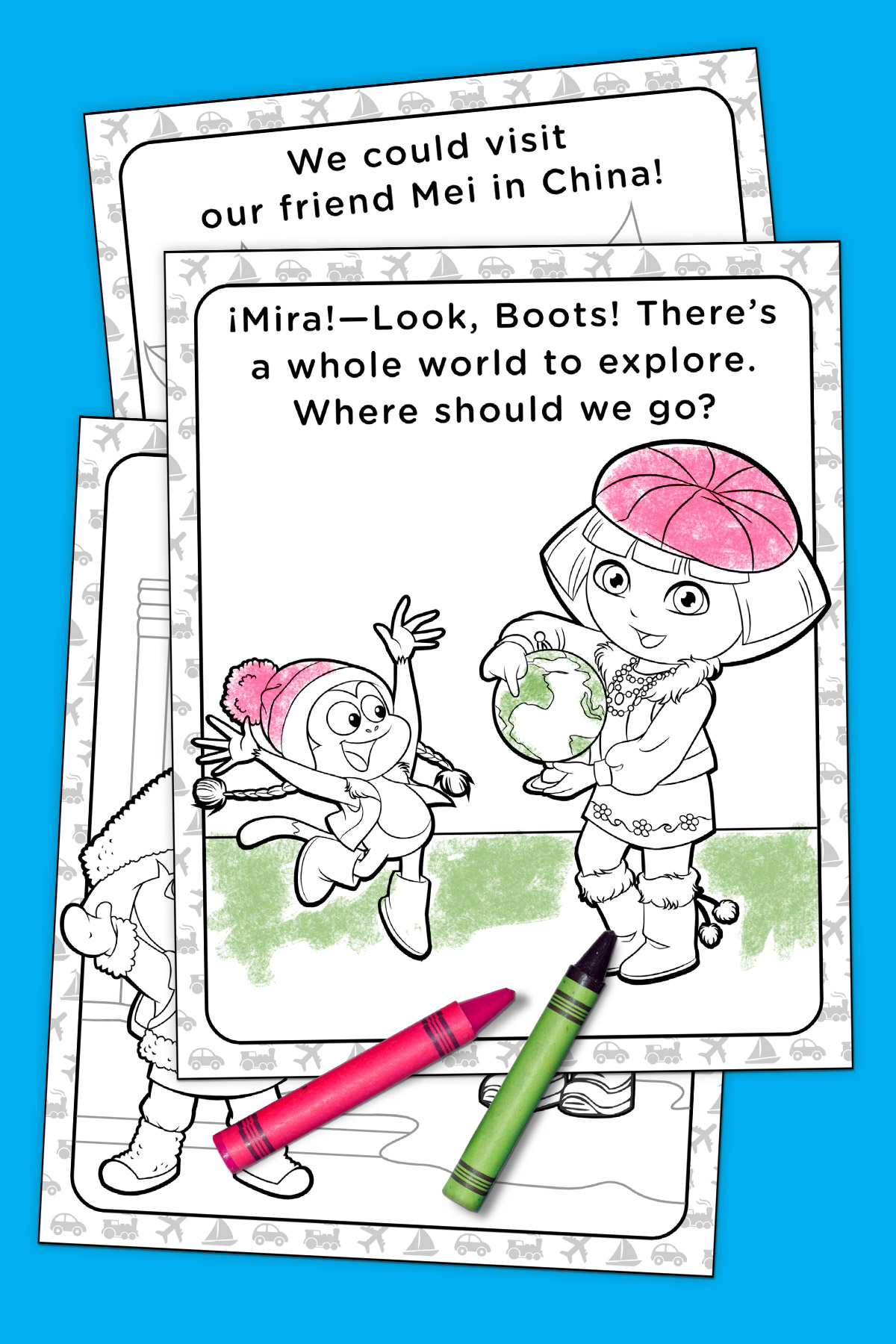 Dora Around the World Coloring Pack