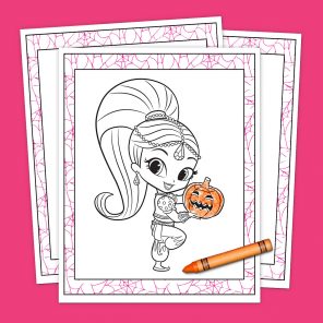 Genie Halloweenie Coloring