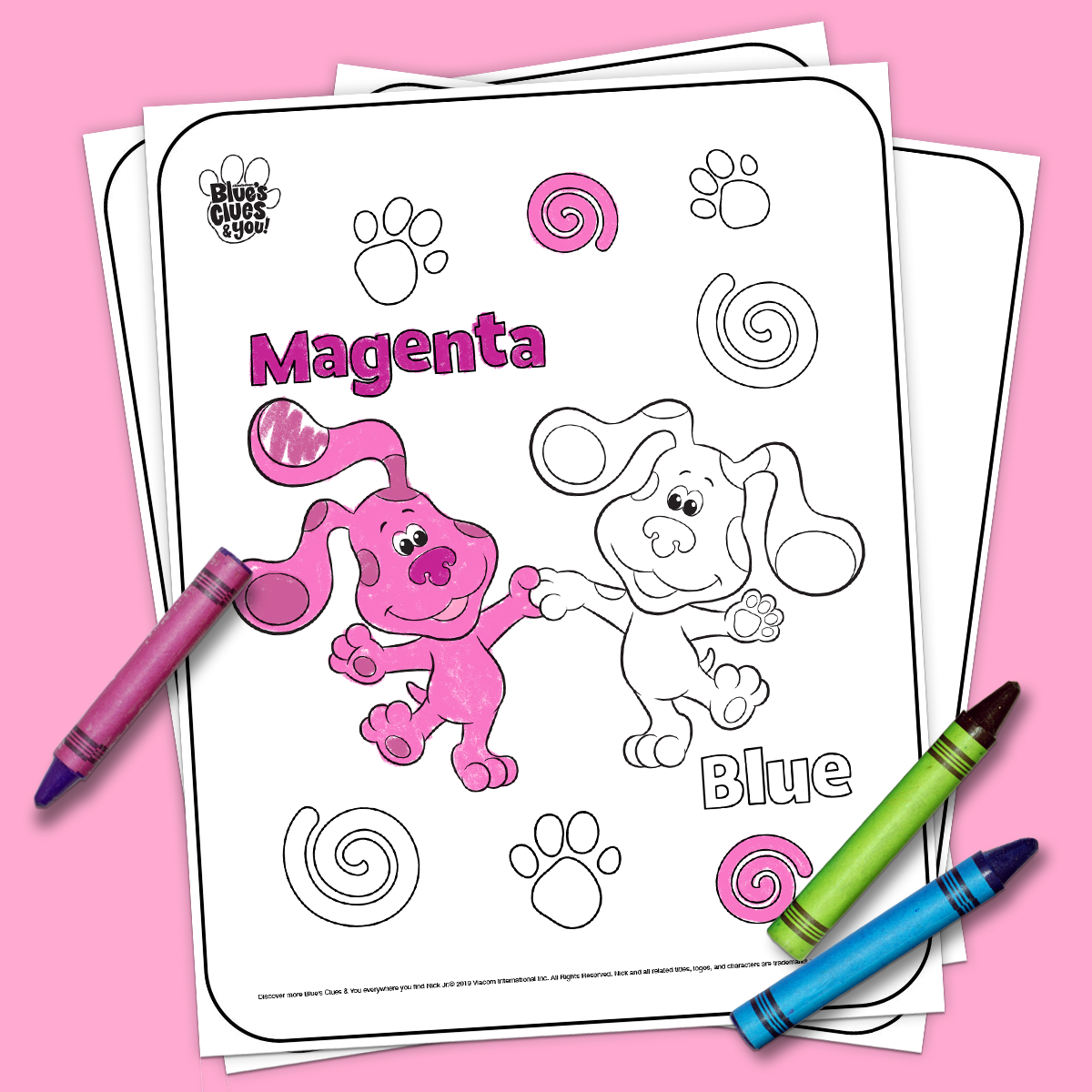 Magenta & Blue coloring pages