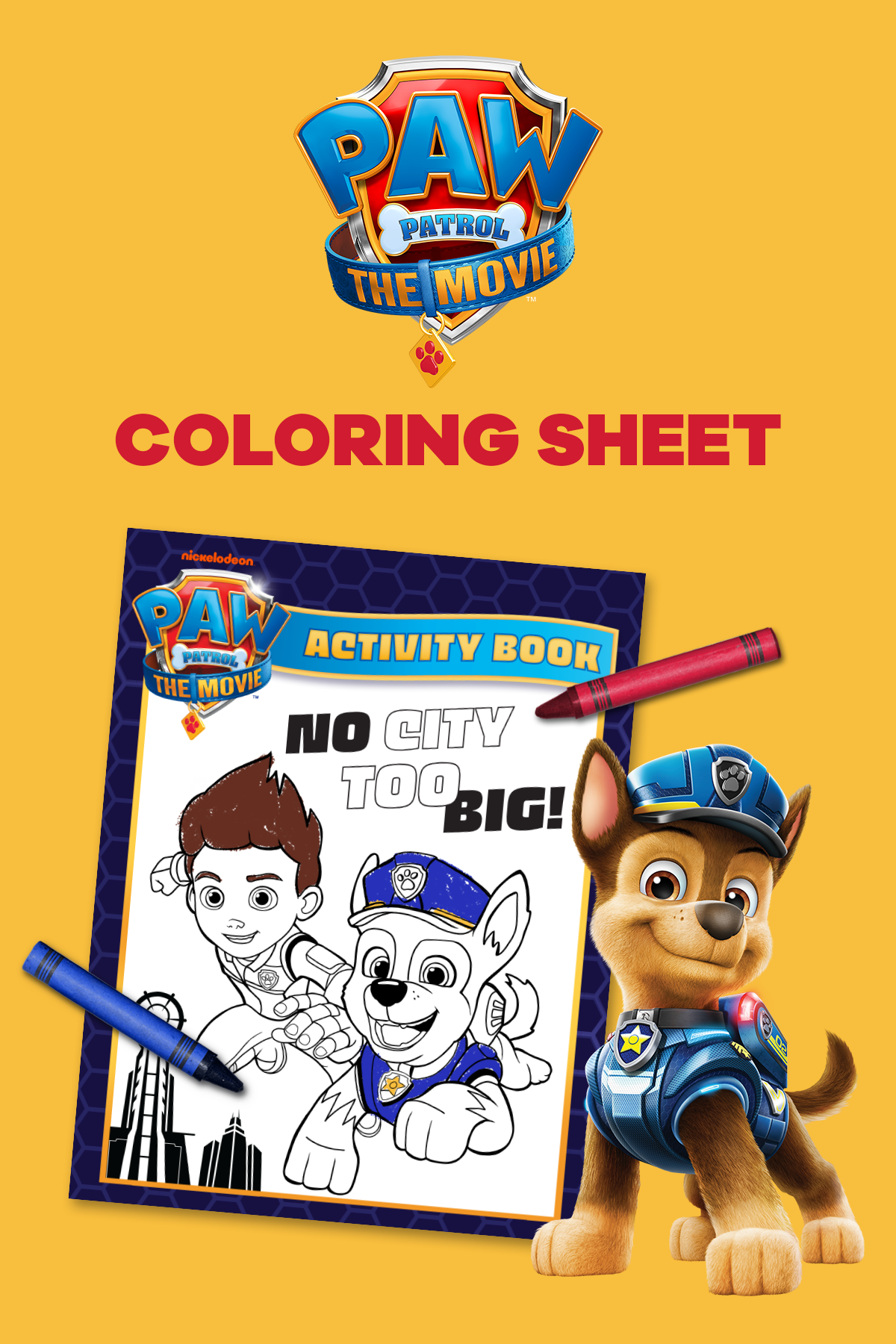 PAW Patrol Movie Coloring Sheet