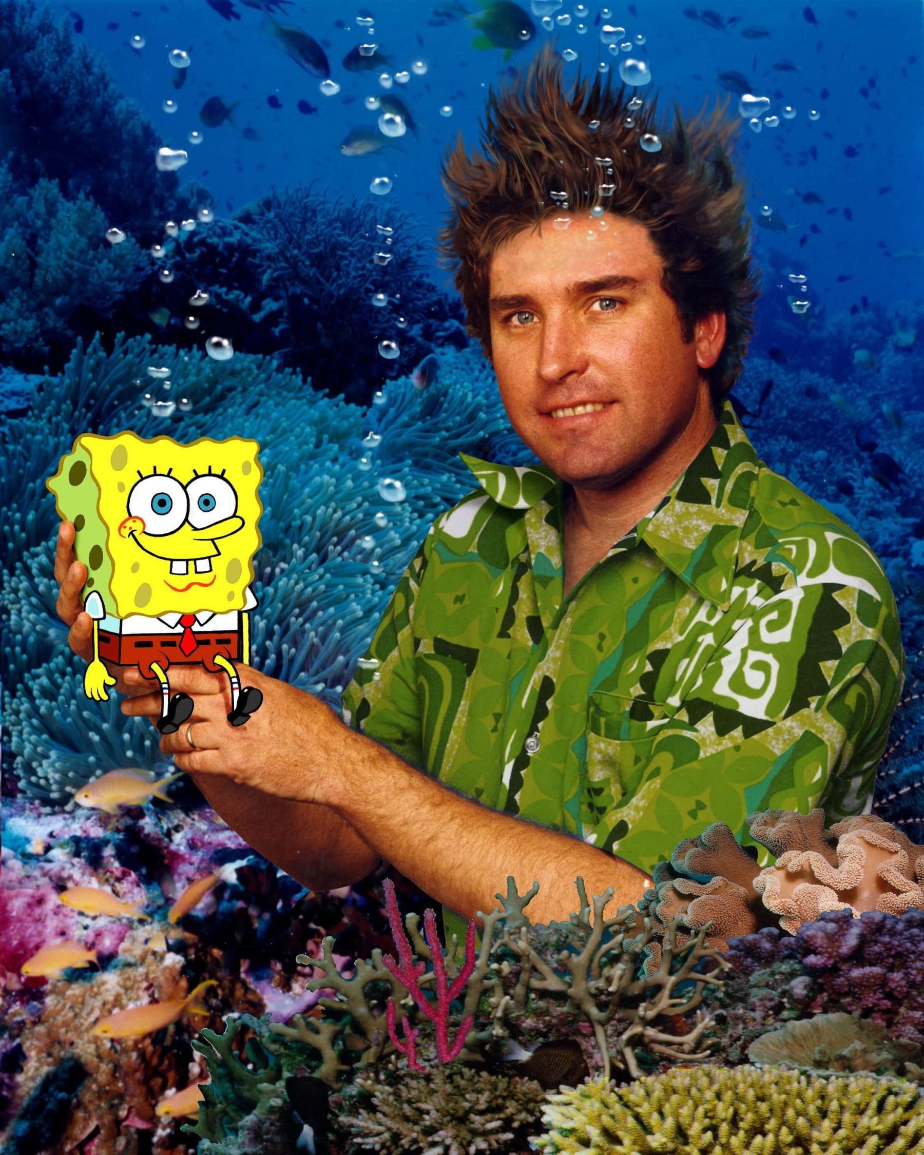 Hillenburg with Spongebob