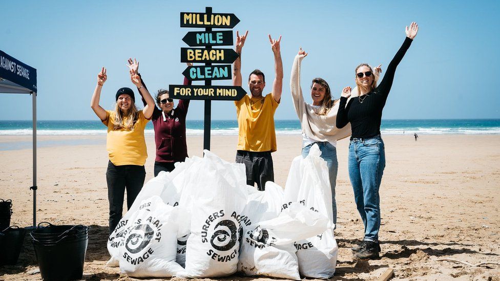 Surfers Against Sewage cleaning up beach