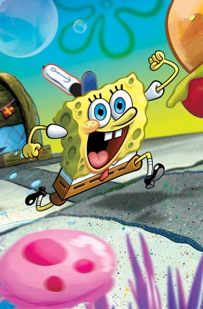 Spongebob running