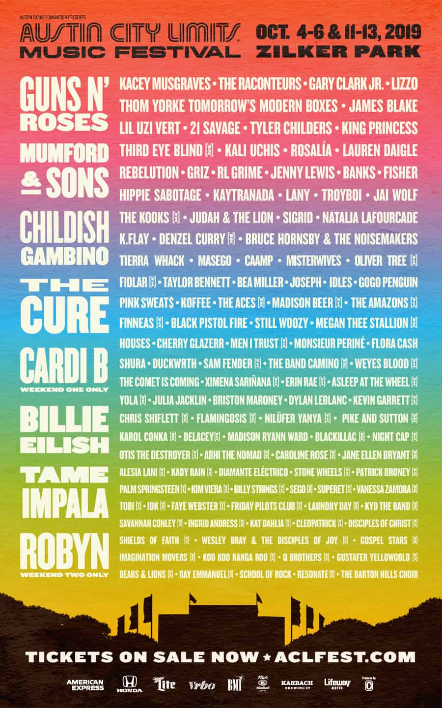 Acl Schedule 2019 Guns N' Roses Lead (ACL) Austin City Limits Fest Lineup Acl Schedule 2019 Guns N' Roses Lead (ACL) Austin City Limits Fest Lineup