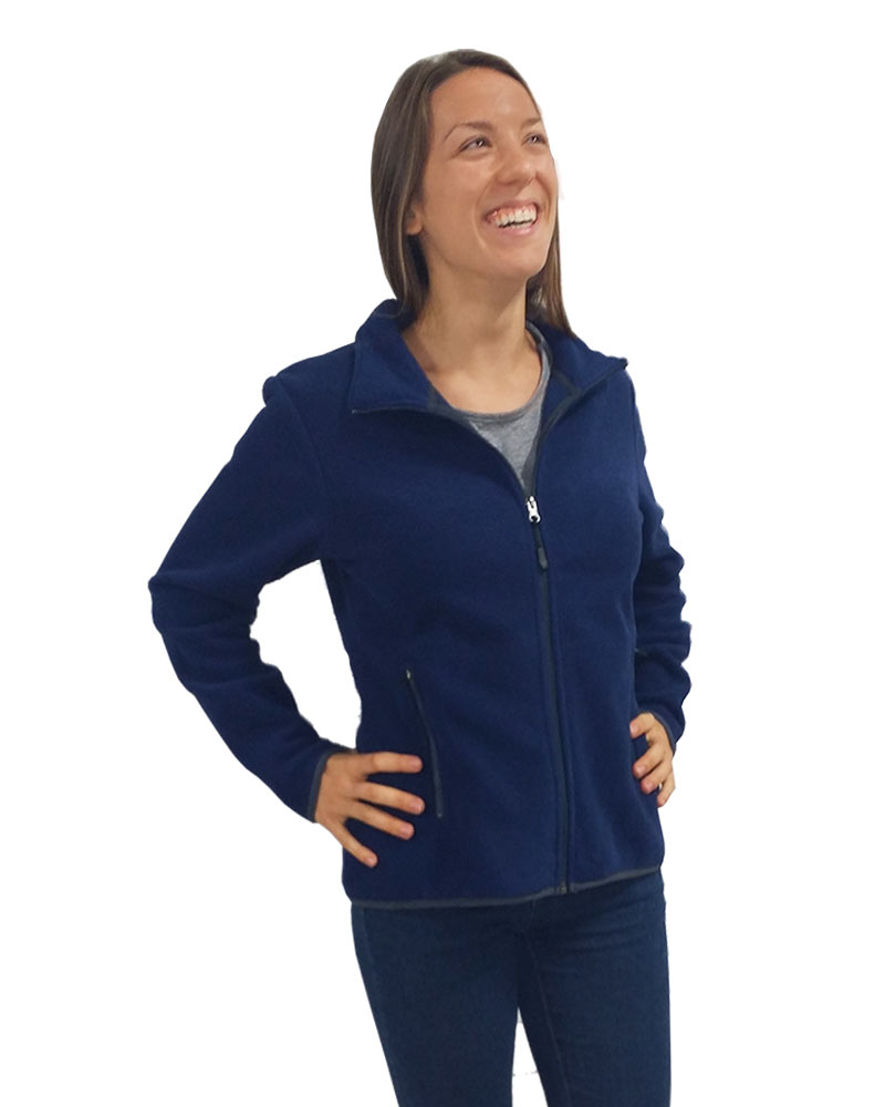 Embroidered Ladies Full Zip Accented Fleece Jacket Queensboro