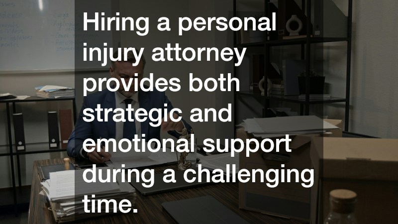 Hiring a personal injury attorney provides both strategic and emotional support during a challenging time.